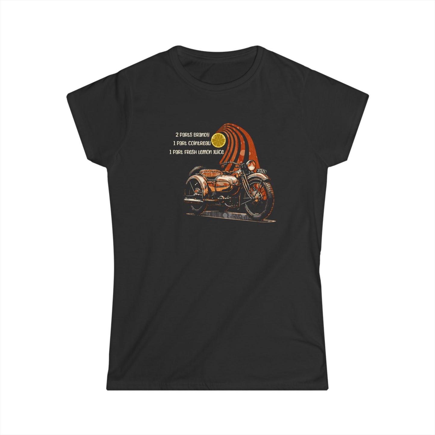 Sidecar Cocktail Recipe Vintage Design-Softstyle T-Shirt