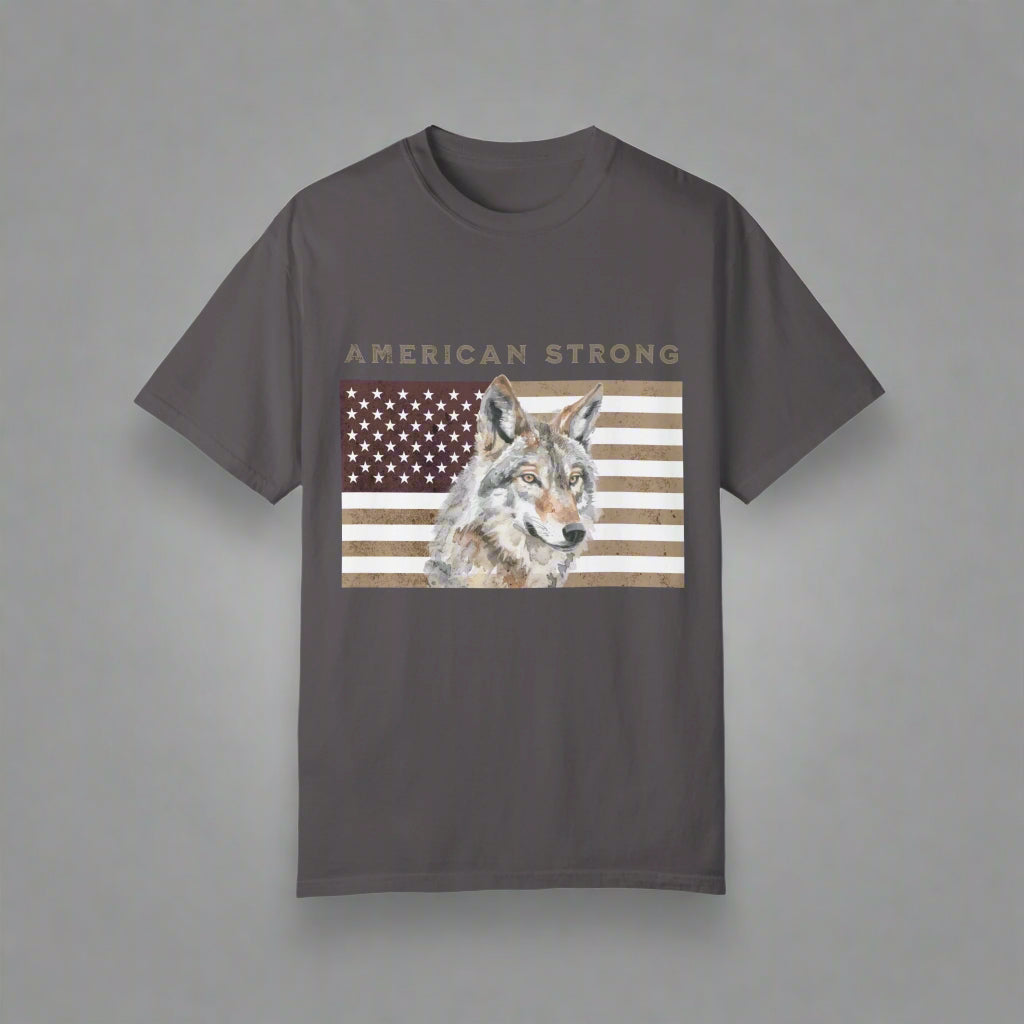 American Strong Wolf-Mediumweight Relaxed fit T-Shirt