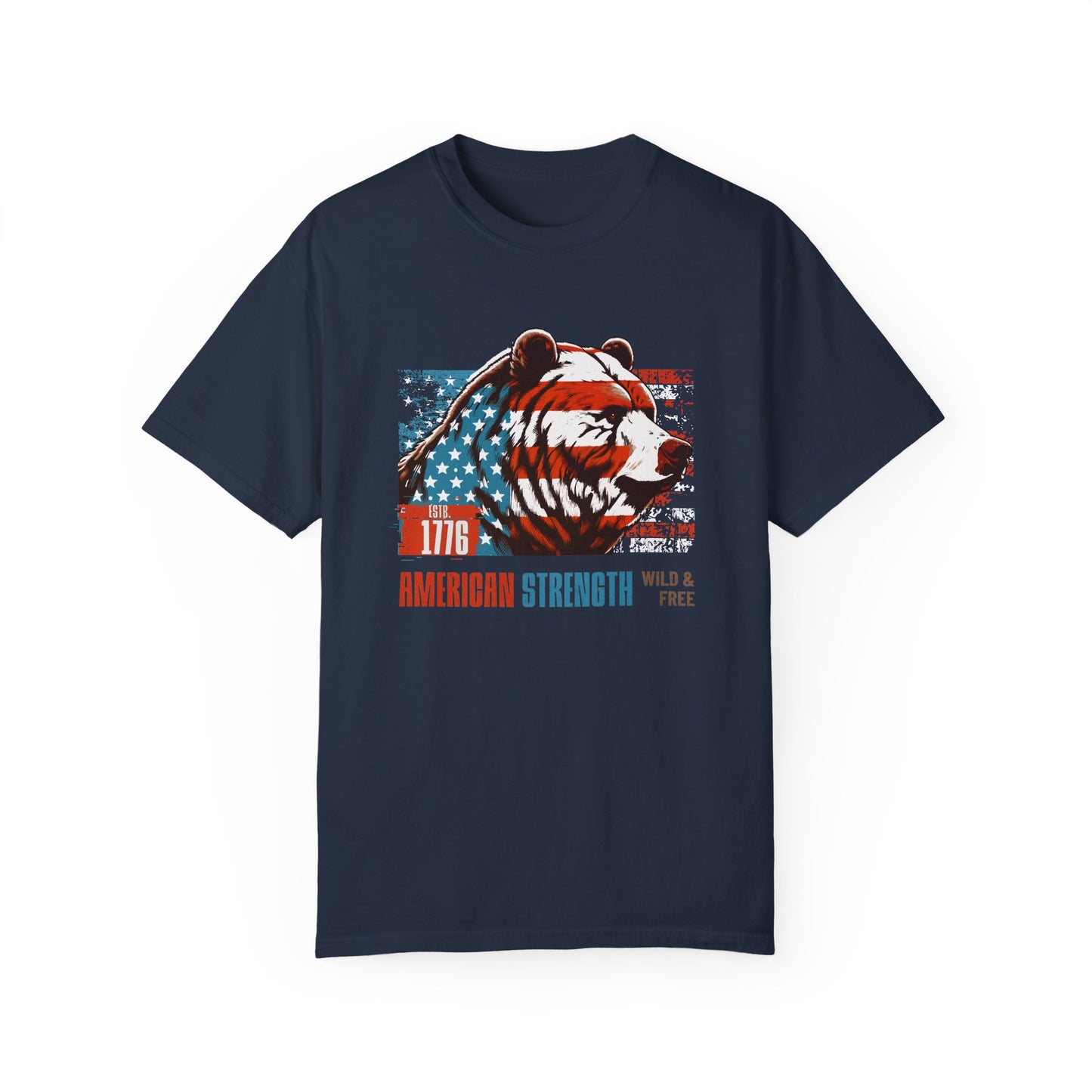 American Strength with Grizzly Bear Design Tee