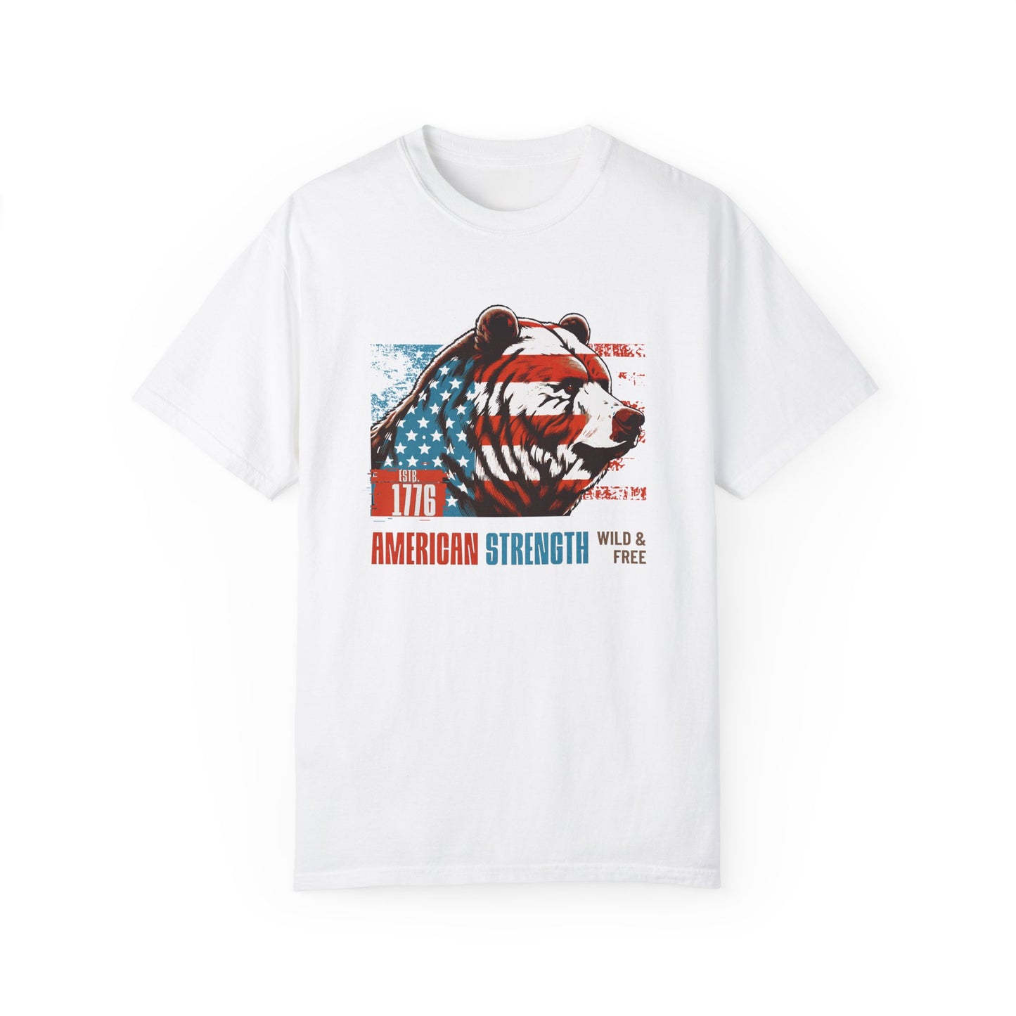 American Strength with Grizzly Bear Design Tee