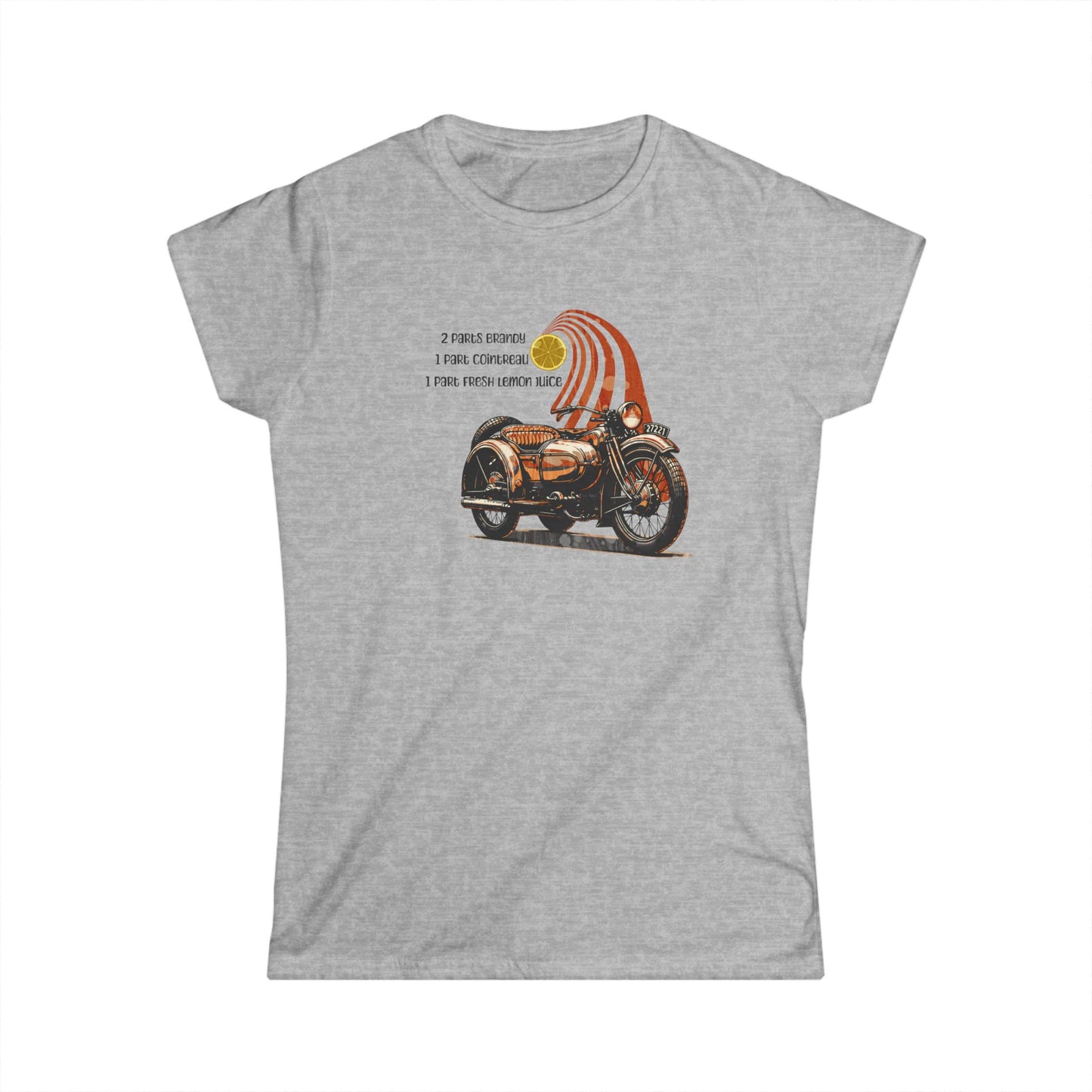 Sidecar Cocktail Recipe Vintage Design-Softstyle T-Shirt