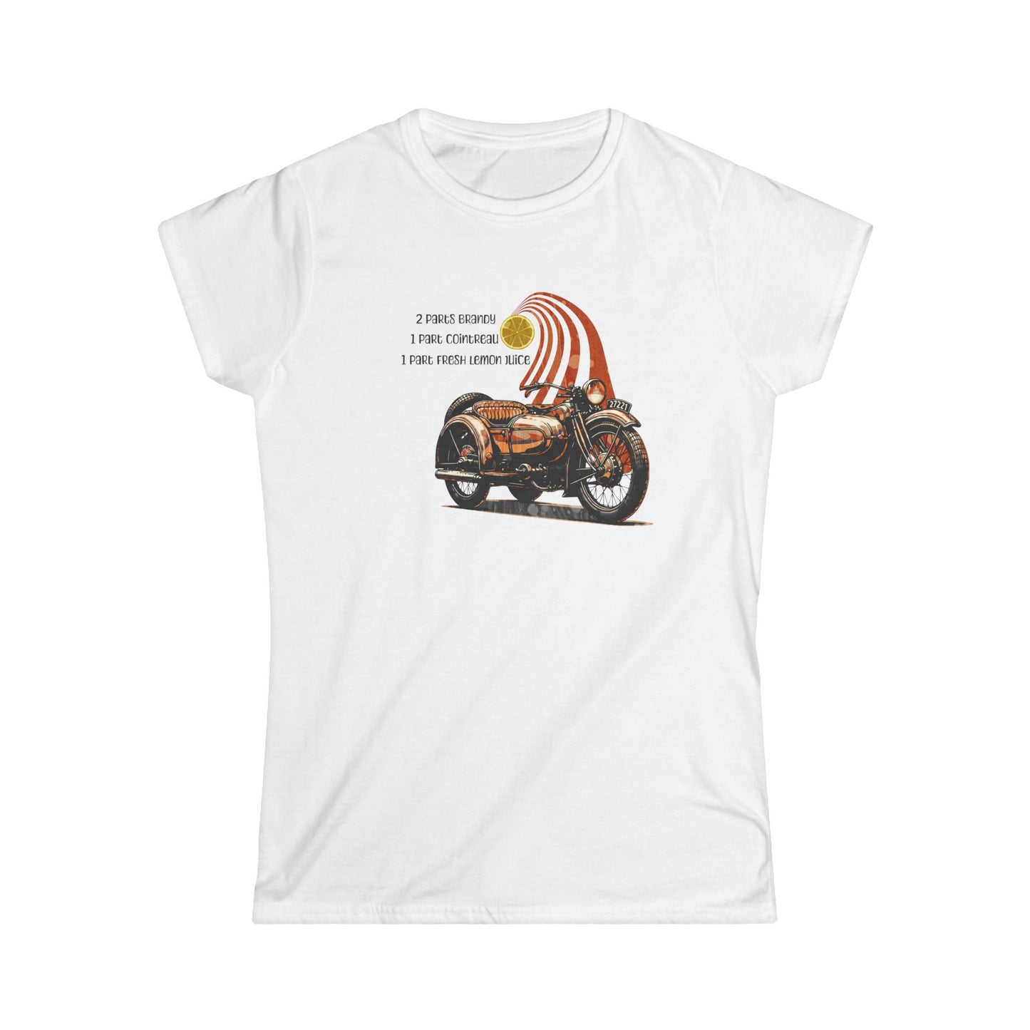 Sidecar Cocktail Recipe Vintage Design-Softstyle T-Shirt
