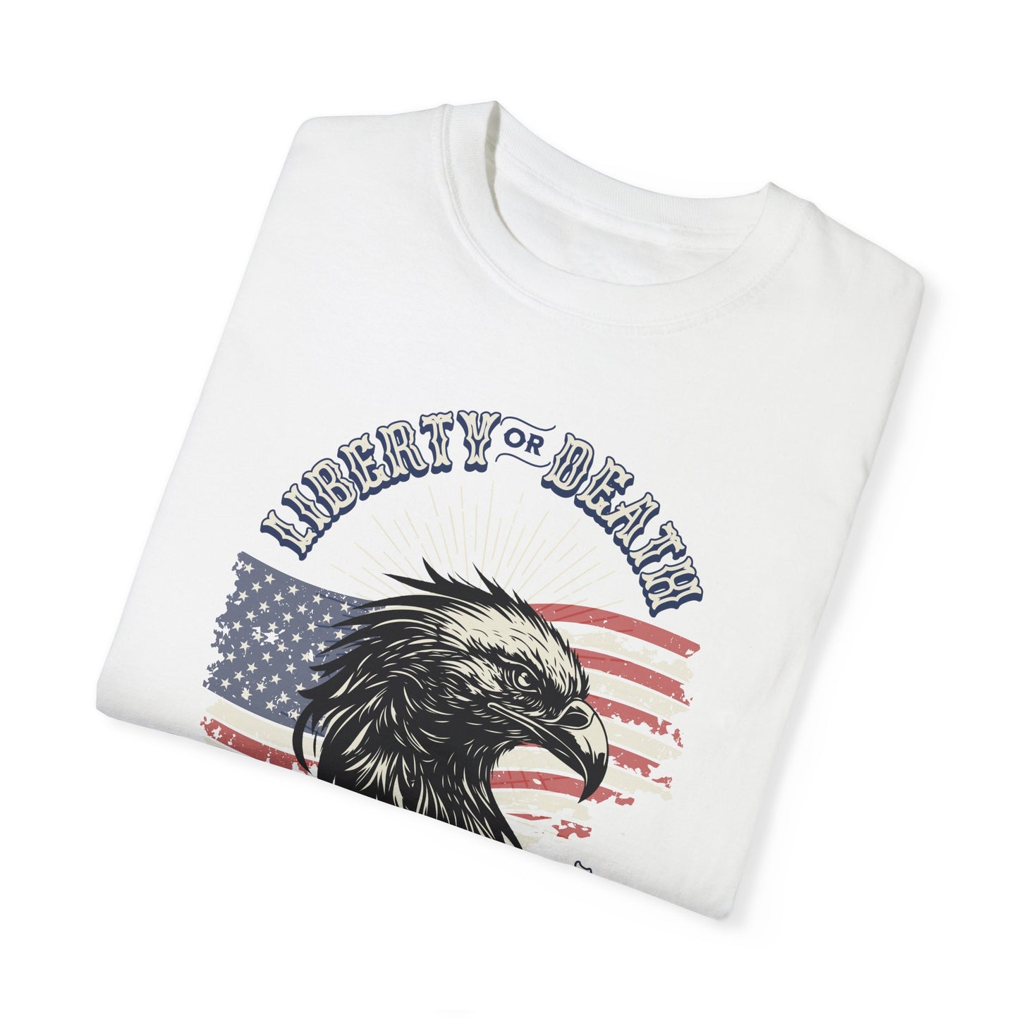 Liberty or Death Tee in white-Mediumweight Relaxed fit