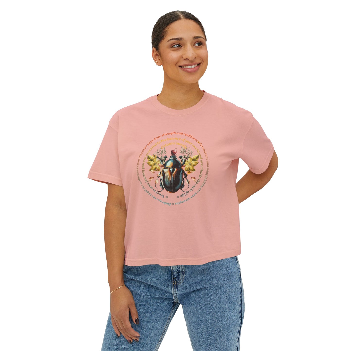 Cetonia Aurata and Wisdom Quote-Boxy Tee