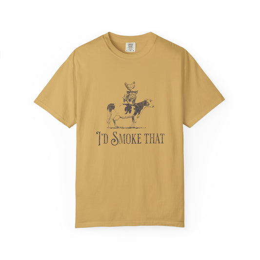 Funny Animal Tee - Unisex Garment-Dyed T-shirt for Men Who Enjoy Barbecuing