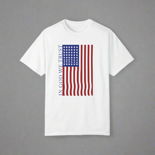 God We Trust Vertical American Flag T-Shirt