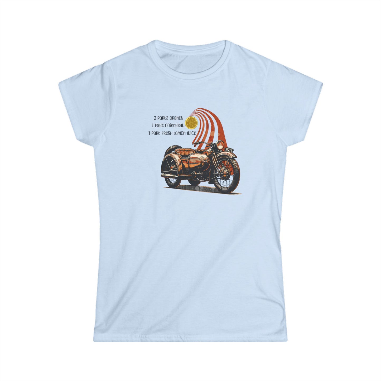 Sidecar Cocktail Recipe Vintage Design-Softstyle T-Shirt