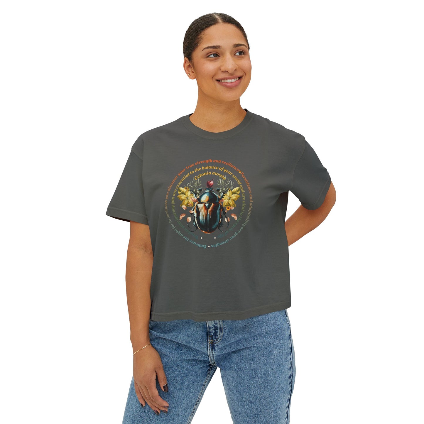 Cetonia Aurata and Wisdom Quote-Boxy Tee