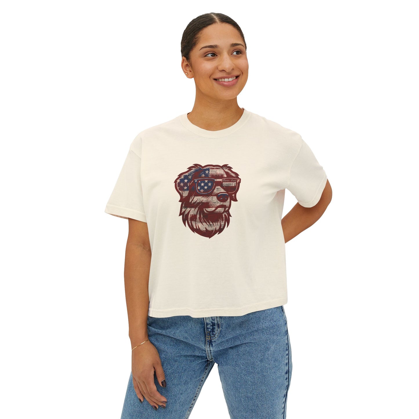 American Dog Boxy Tee - Born Free Women's T-Shirt