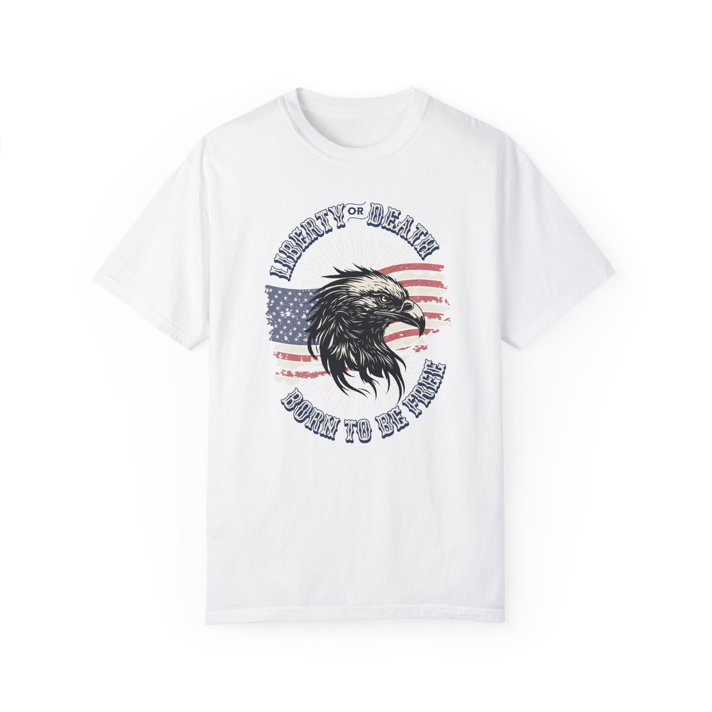 Liberty or Death Tee in white-Mediumweight Relaxed fit