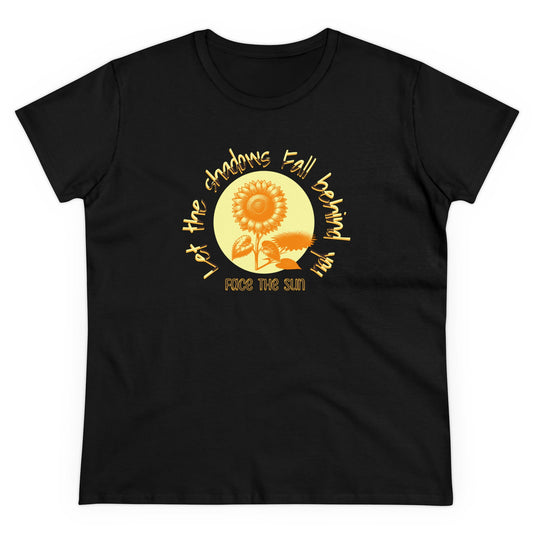 Women's Tee Face The Sun Positive Vibes Black T-shirt