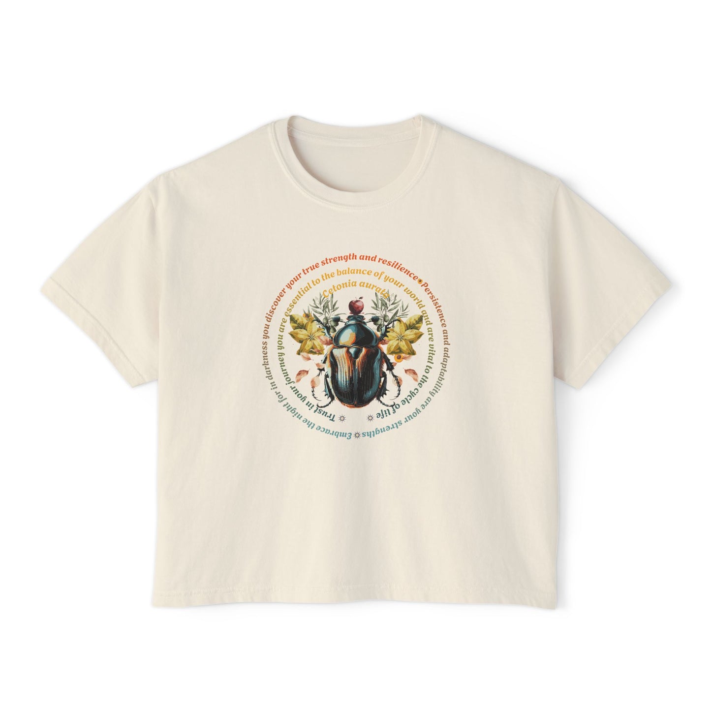 Cetonia Aurata and Wisdom Quote-Boxy Tee