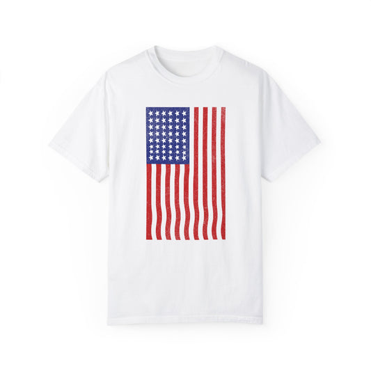 Vertical American Flag-Mediumweight T-Shirt
