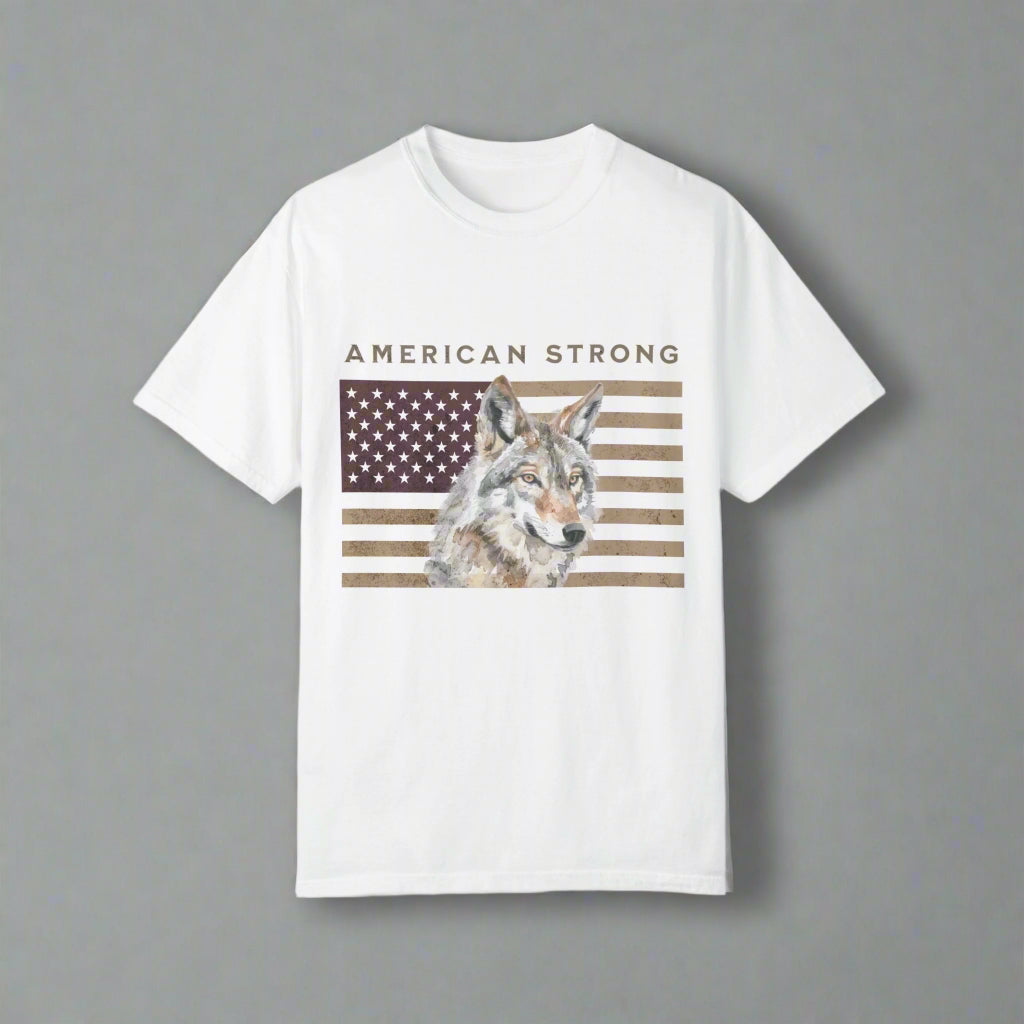 American Strong Wolf-Mediumweight Relaxed fit T-Shirt