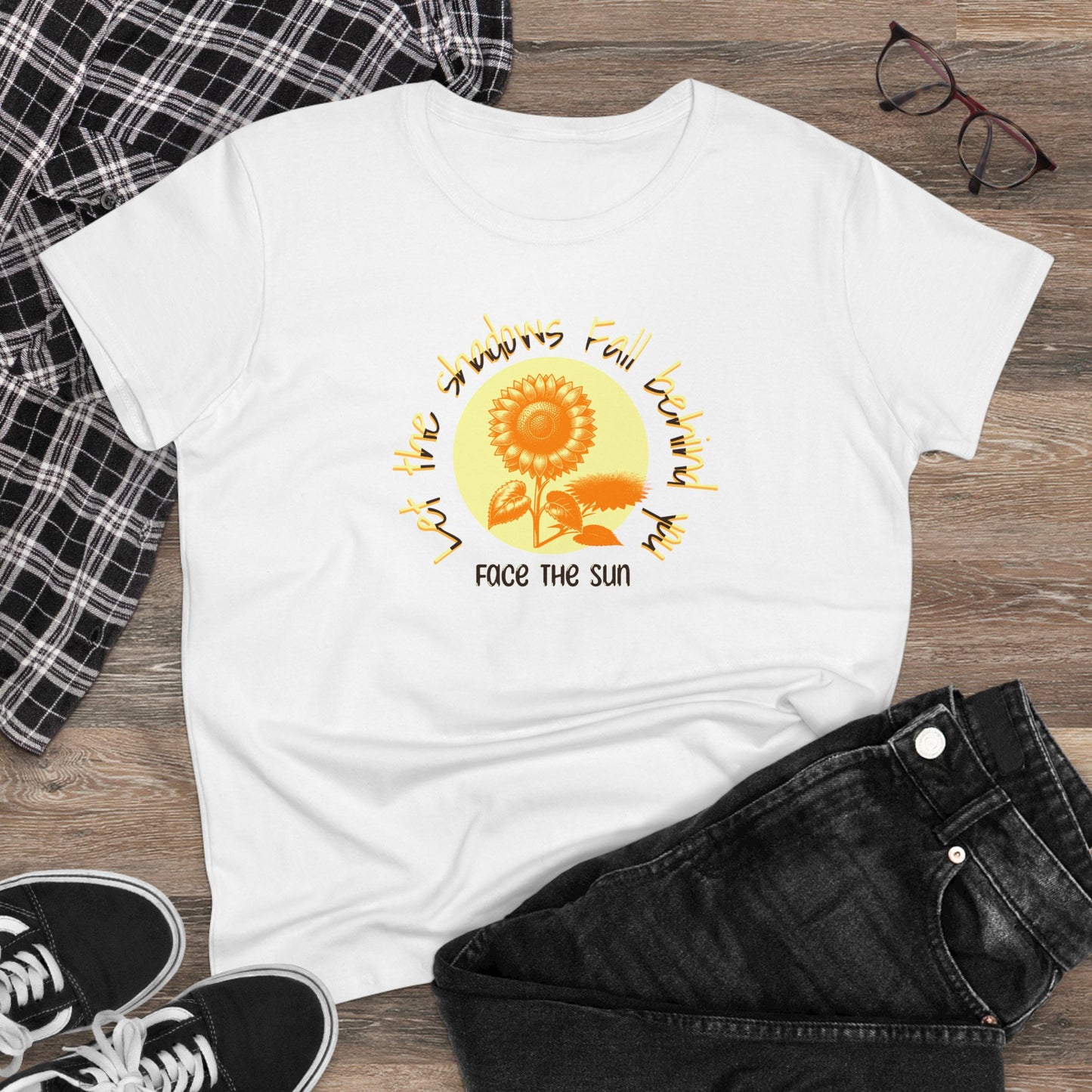 Women's Tee - Face The Sun Positive Vibes Graphic T-Shirt